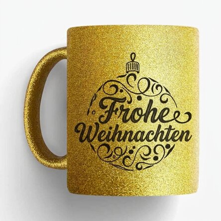 Personalisierte Tasse mit Botschaft – Glob Merry Christmas