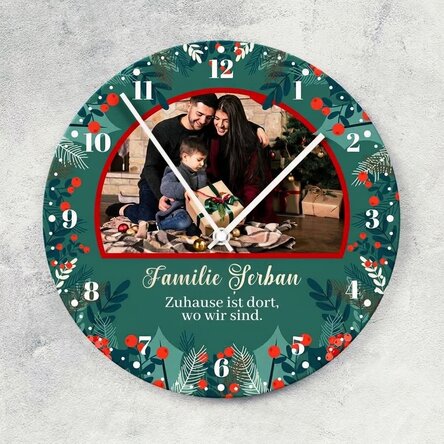Personalisierte Uhr mit Text und Foto – Zeit für die Familie