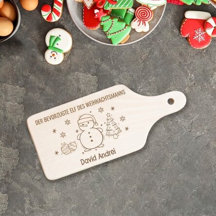 Individuell gestaltetes Mini-Schneidebrett – Der Lieblingself des Weihnachtsmanns