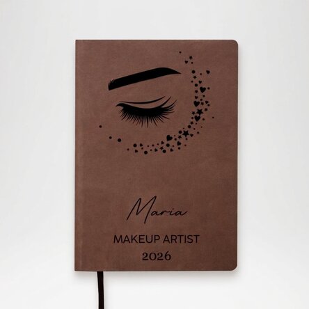 Personalisierter Leder-Terminkalender mit Schriftzug – Make-up-Künstlerin