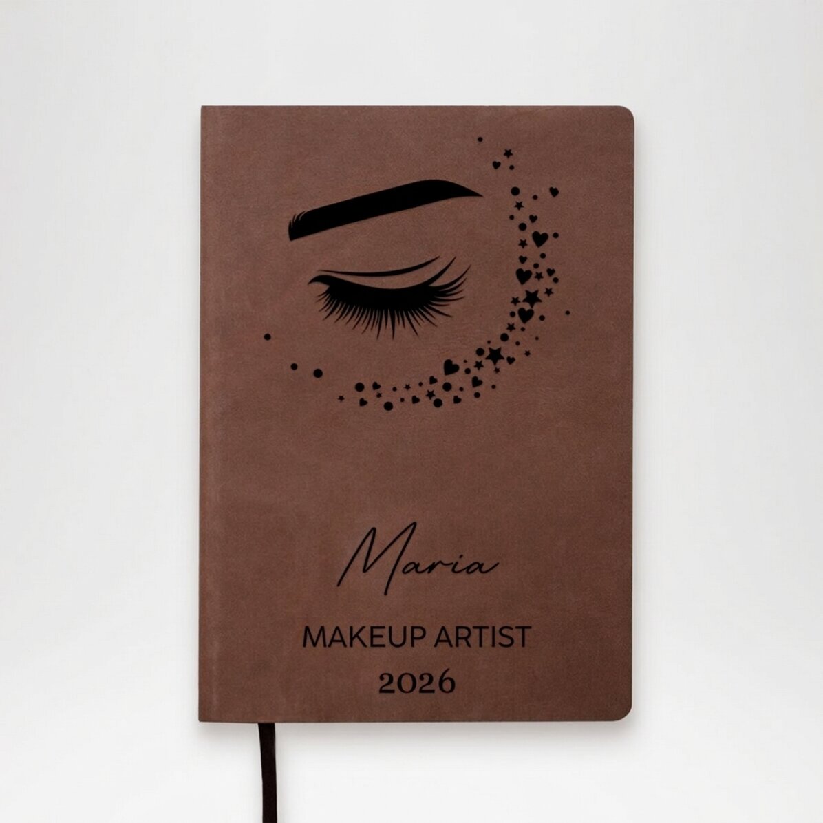 Personalisierter Leder-Terminkalender mit Schriftzug – Make-up-Künstlerin