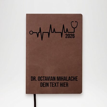 Personalisierter Leder-Terminkalender mit Aufdruck für Ärzte