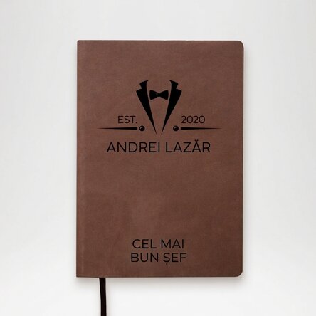 Personalisierter Leder-Terminkalender mit Text – Elegant