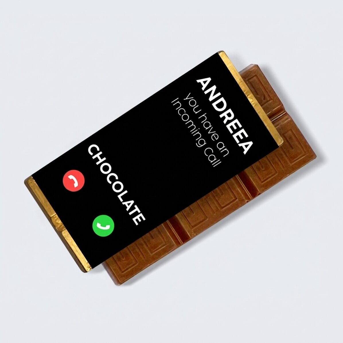 Personalisierte Mini-Schokoladentafel mit Botschaft – Incomig Call
