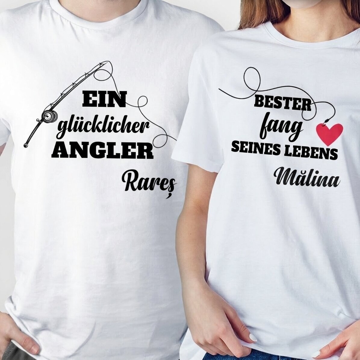 Personalisiertes Baumwoll-T-Shirt mit Aufdruck – „Der Fang des Fischers“