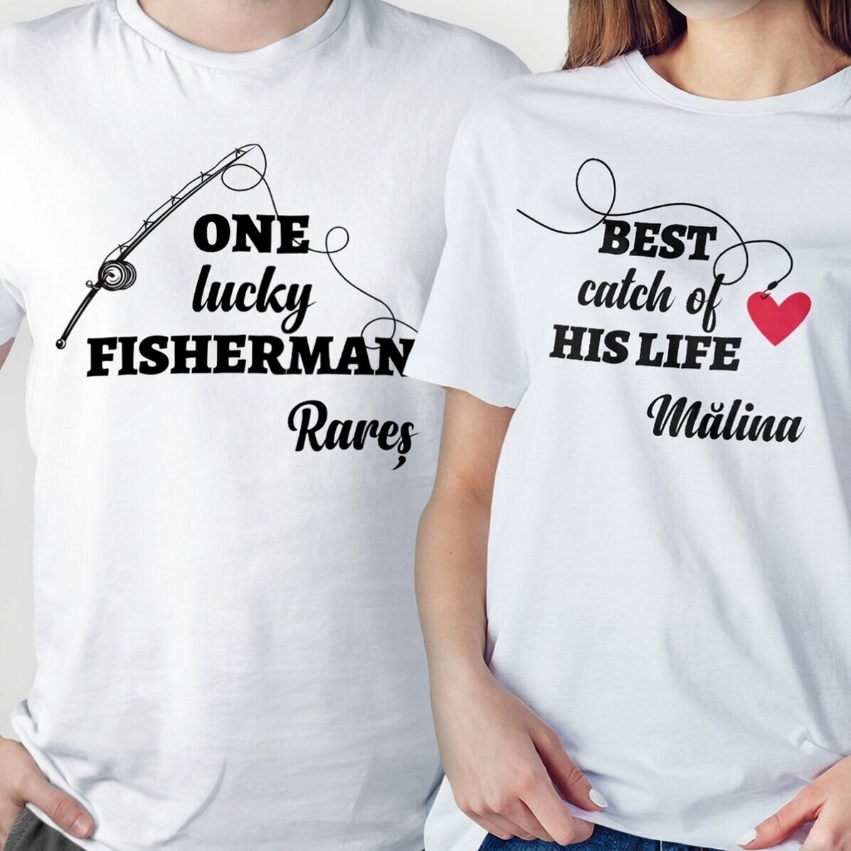 Personalisiertes Baumwoll-T-Shirt mit Aufdruck – „Der Fang des Fischers“