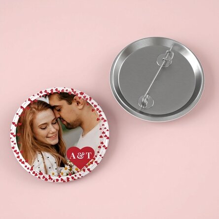 Personalisiertes Button mit Text und Foto – Love