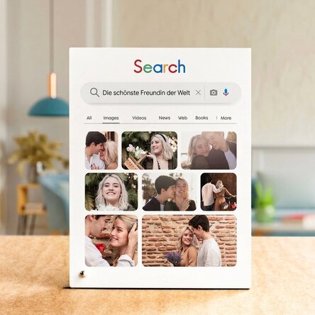 Personalisierter Fotorahmen für den Schreibtisch mit Bildern und Text – Suche
