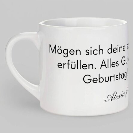 Personalisierte Espressotasse mit Text – Eine Botschaft für die Liebsten