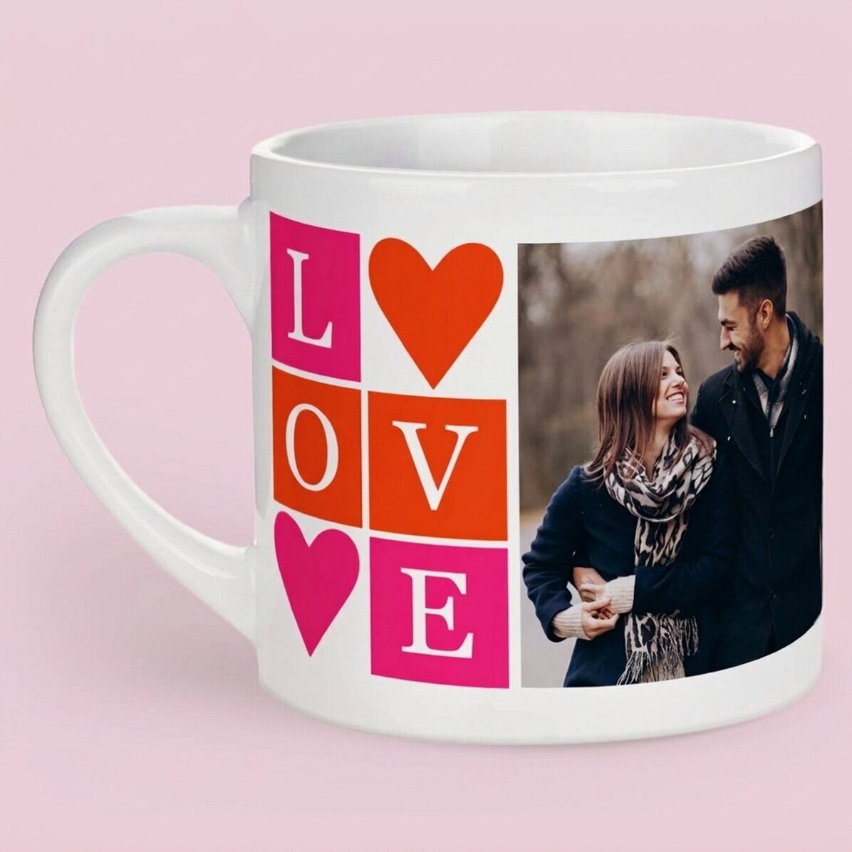Personalisierte Espressotasse mit 2 Fotos – LOVE