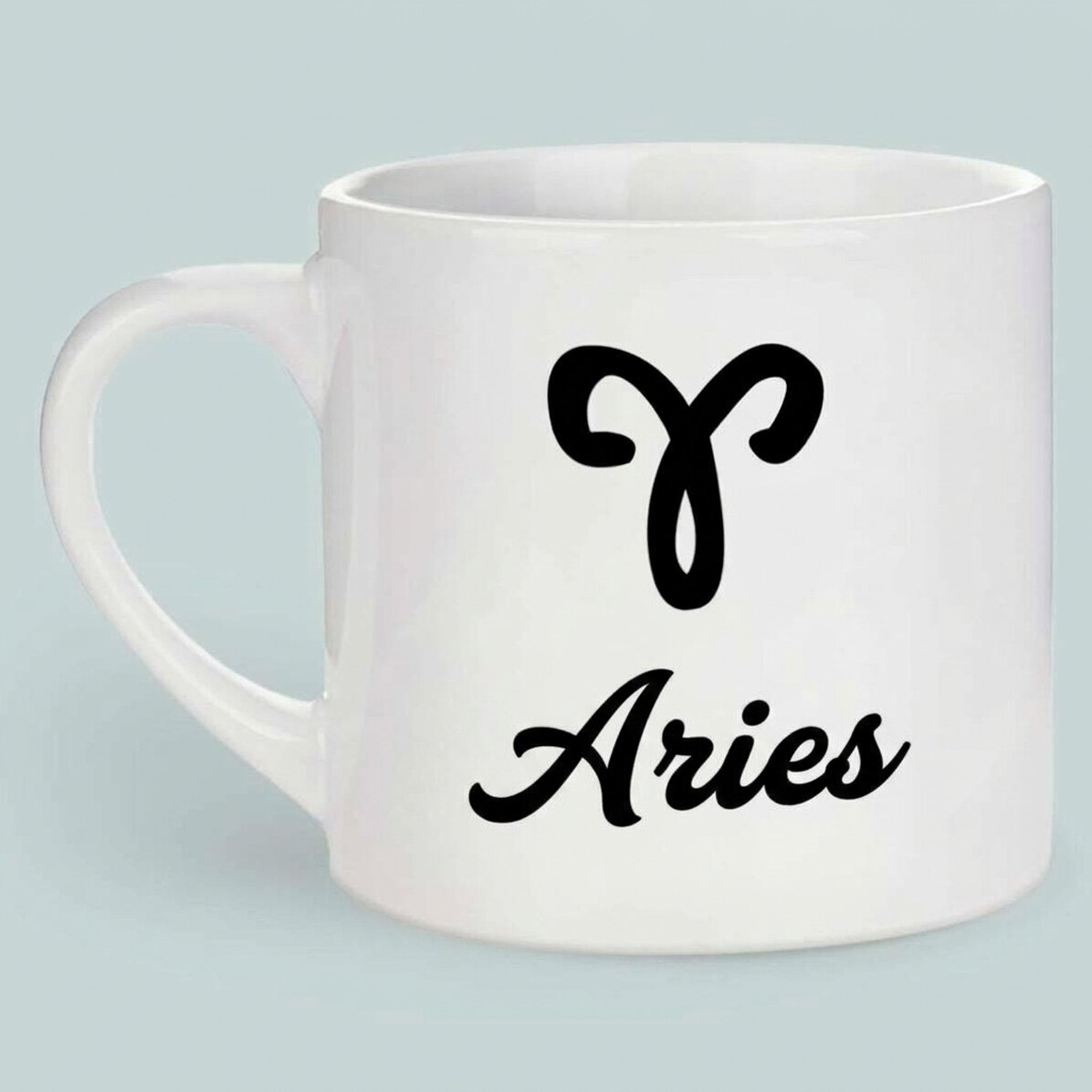 Personalisierte Espressotasse mit Foto und Text – Sternzeichen Widder