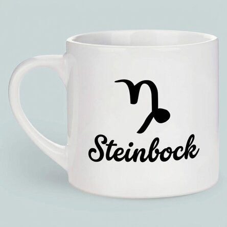 Personalisierte Espressotasse mit Foto und Text – Sternzeichen Steinbock