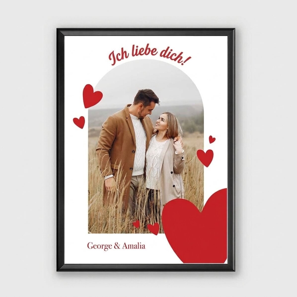 Individuell gestaltetes Bild mit einem Foto und einer Botschaft – Happy Valentine