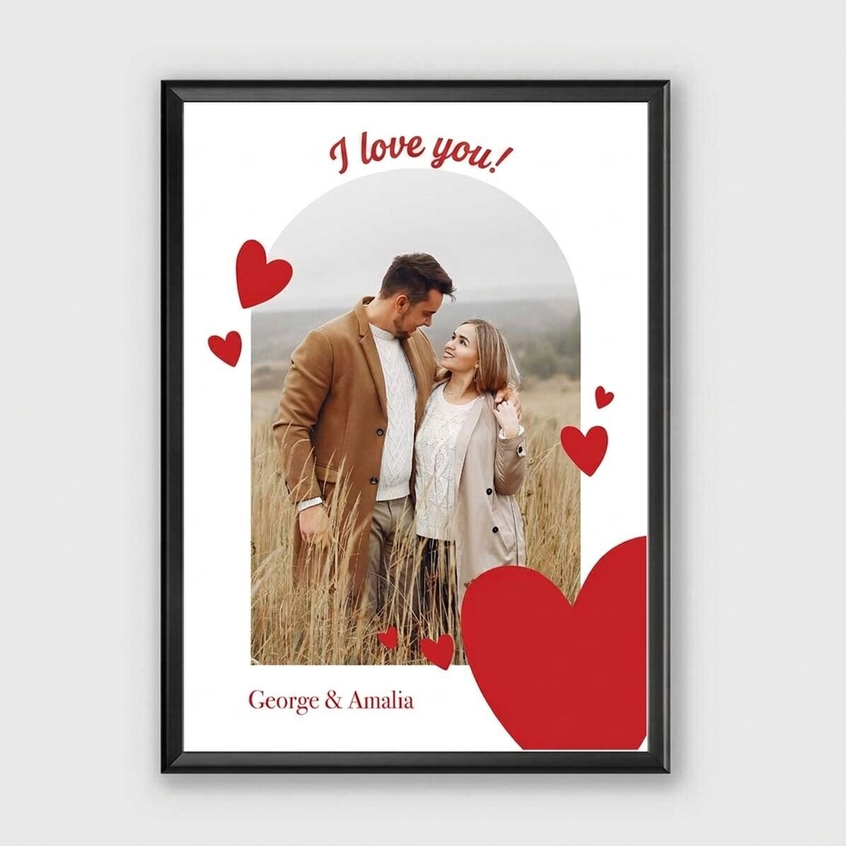 Individuell gestaltetes Bild mit einem Foto und einer Botschaft – Happy Valentine