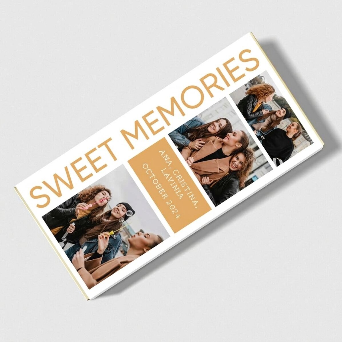 Personalisierte Schokolade mit 5 Fotos und einer Botschaft – Sweet Memories