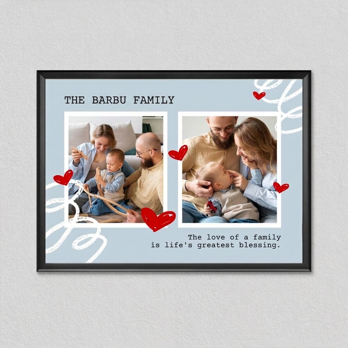Individuell gestaltetes Bild mit 2 Fotos und Text – Familie