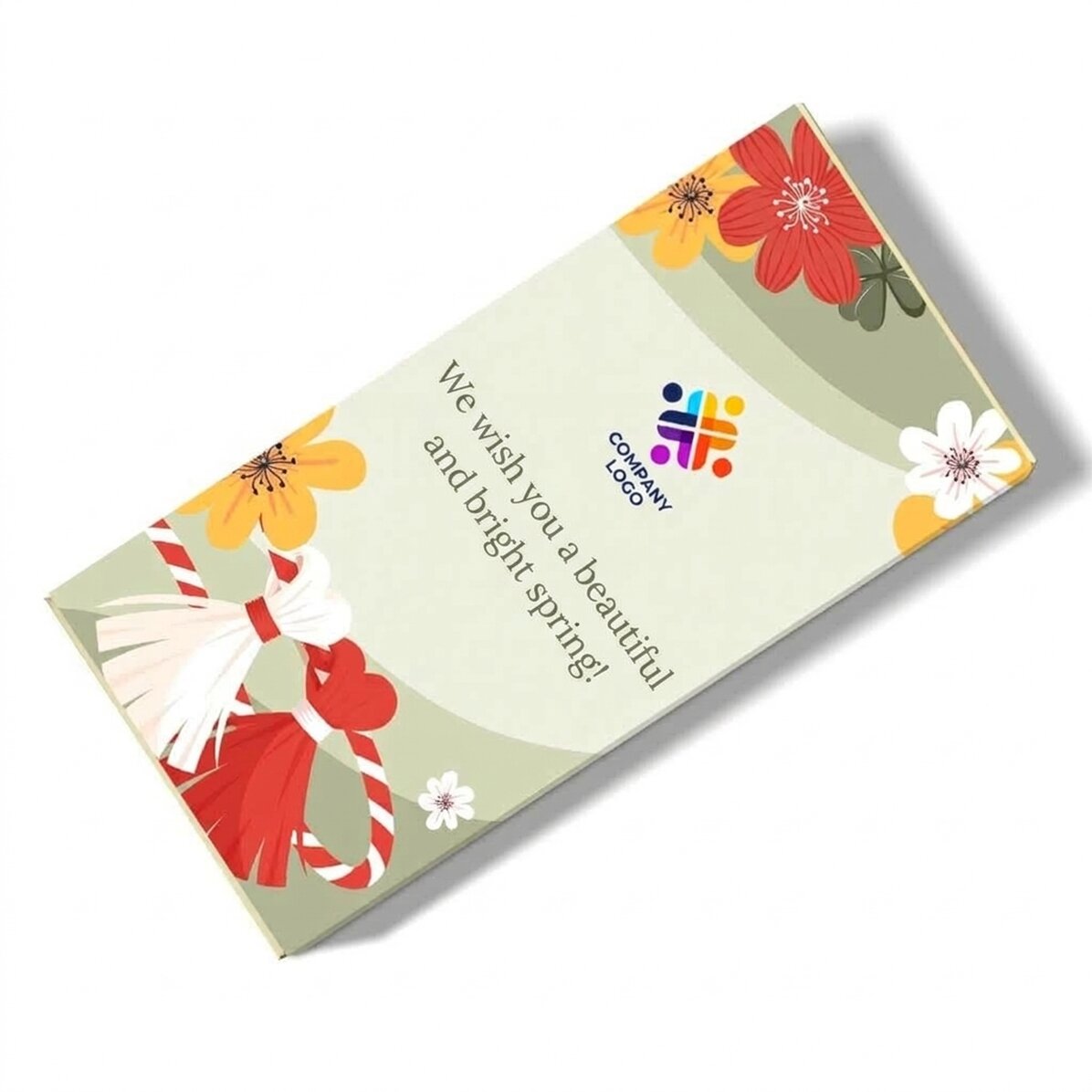 Personalisierte Schokolade mit Botschaft und Logo – Floral
