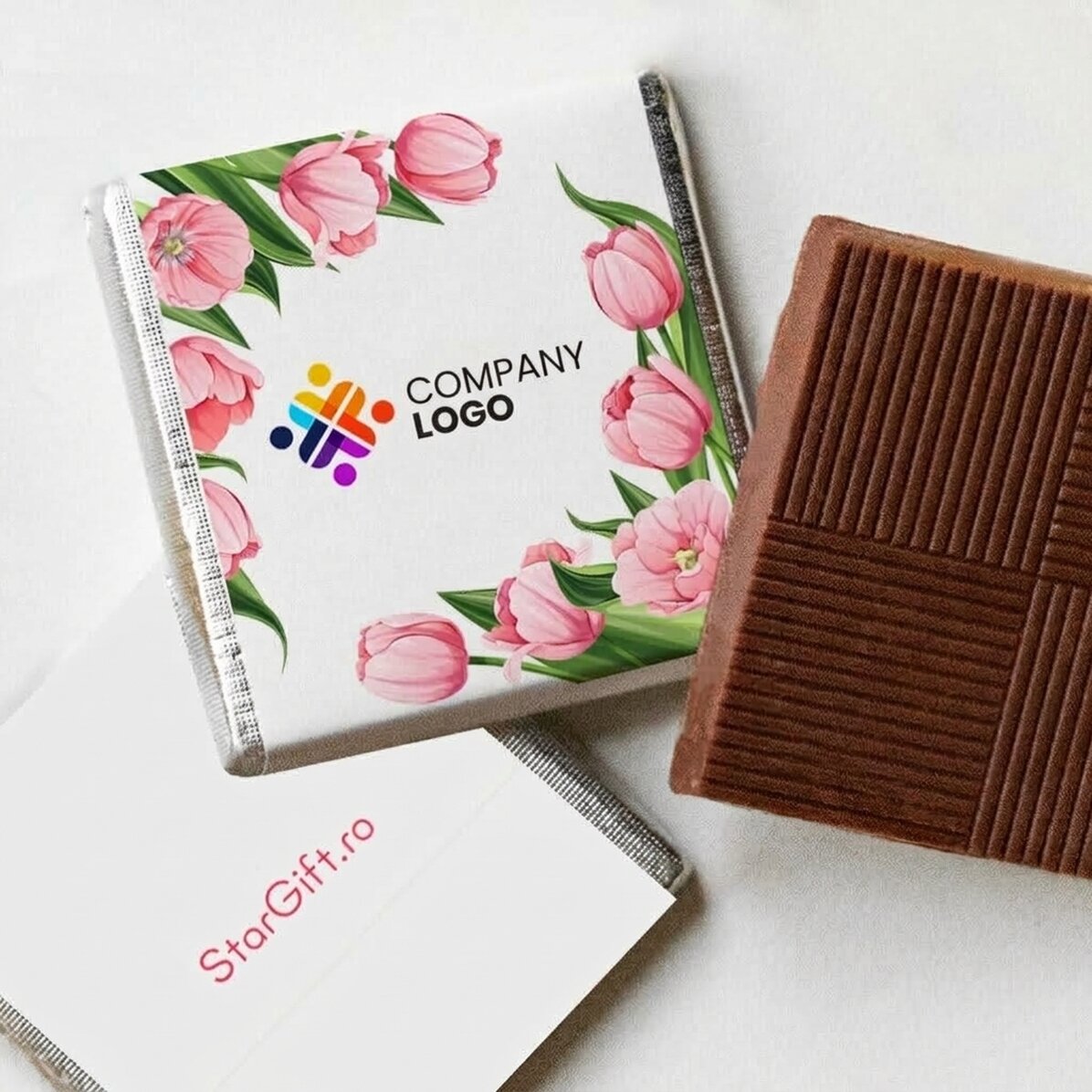 Personalisierte Mini-Schokolade mit Logo – Frühling