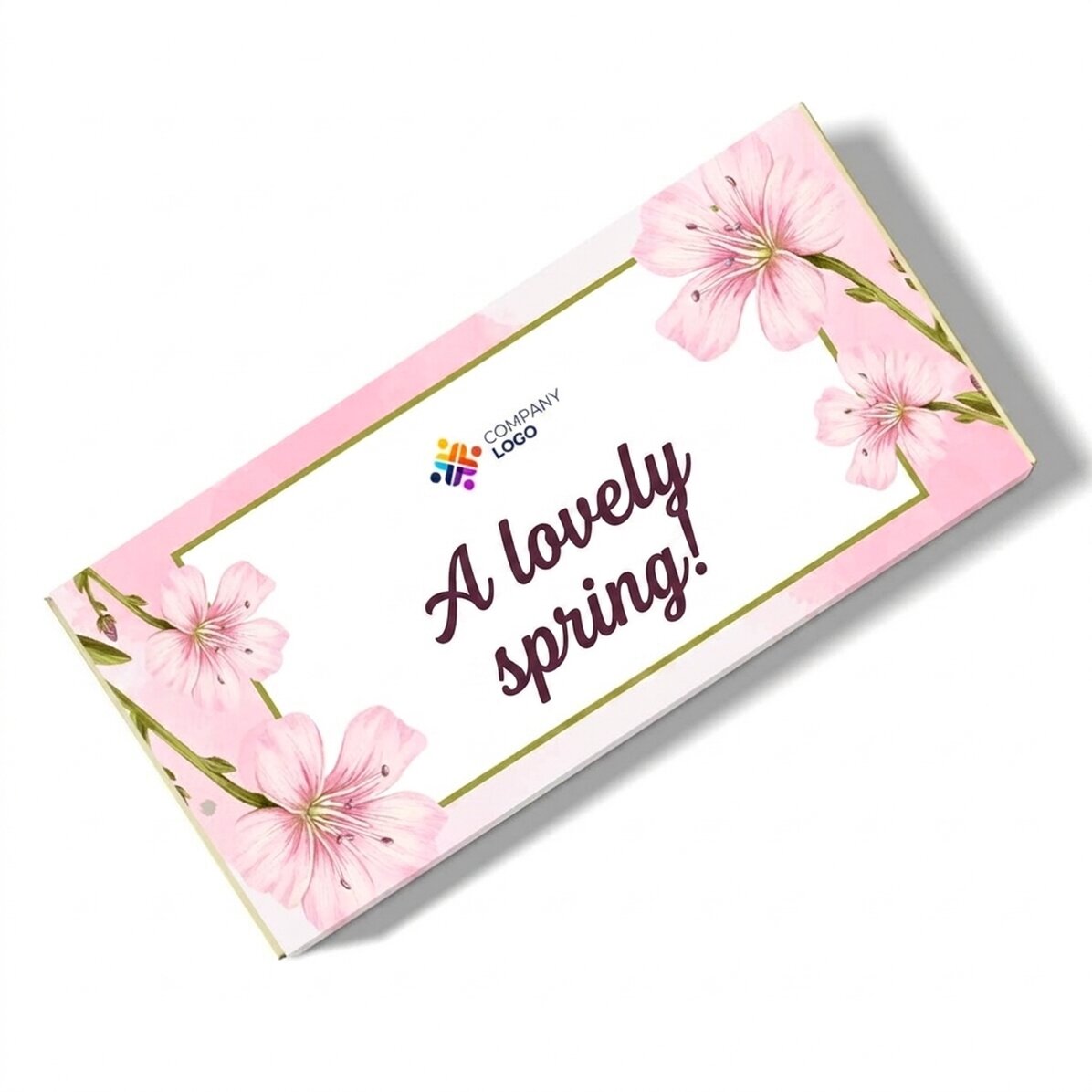 Personalisierte Schokolade mit Botschaft und Logo – Frühling