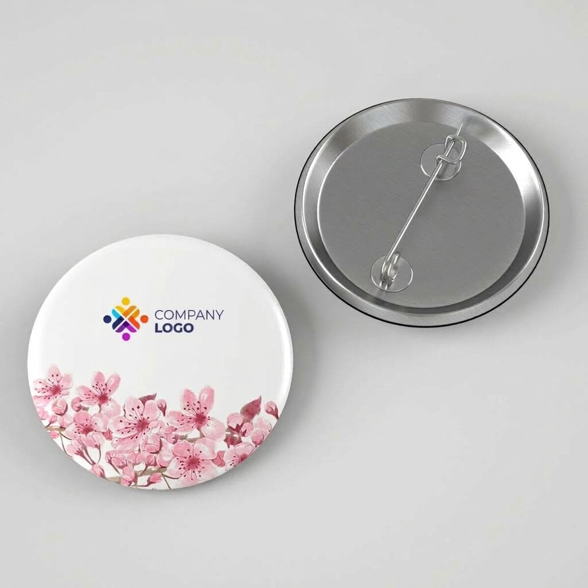 Personalisiertes Button mit Logo – Flowers