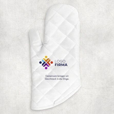 Personalisierter Küchenhandschuh mit Logo und Text