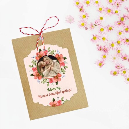 Individuell gestalteter Martisor zum Einpflanzen mit Foto und Botschaft – Einen schönen Frühling!