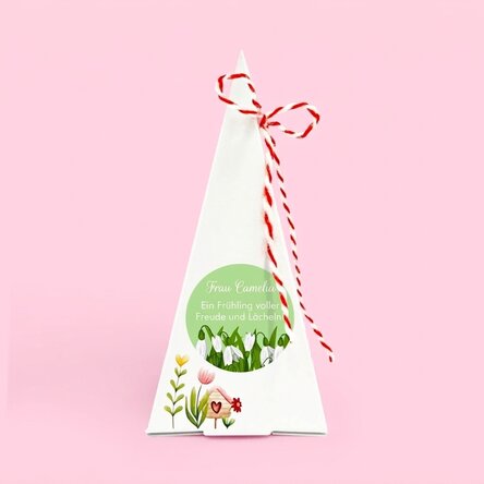 Individuell gestaltetes Blumenpflanz-Set mit Text – Schneeglöckchen