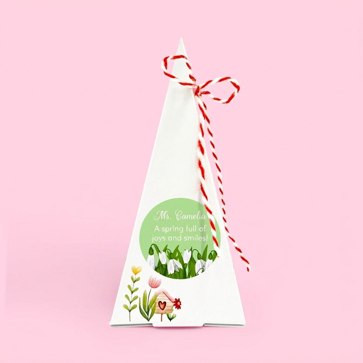 Individuell gestaltetes Blumenpflanz-Set mit Text – Schneeglöckchen