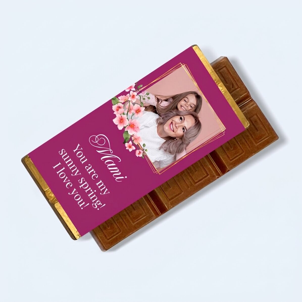 Personalisierte Mini-Schokoladentafel mit Botschaft und Foto – Meine Liebe