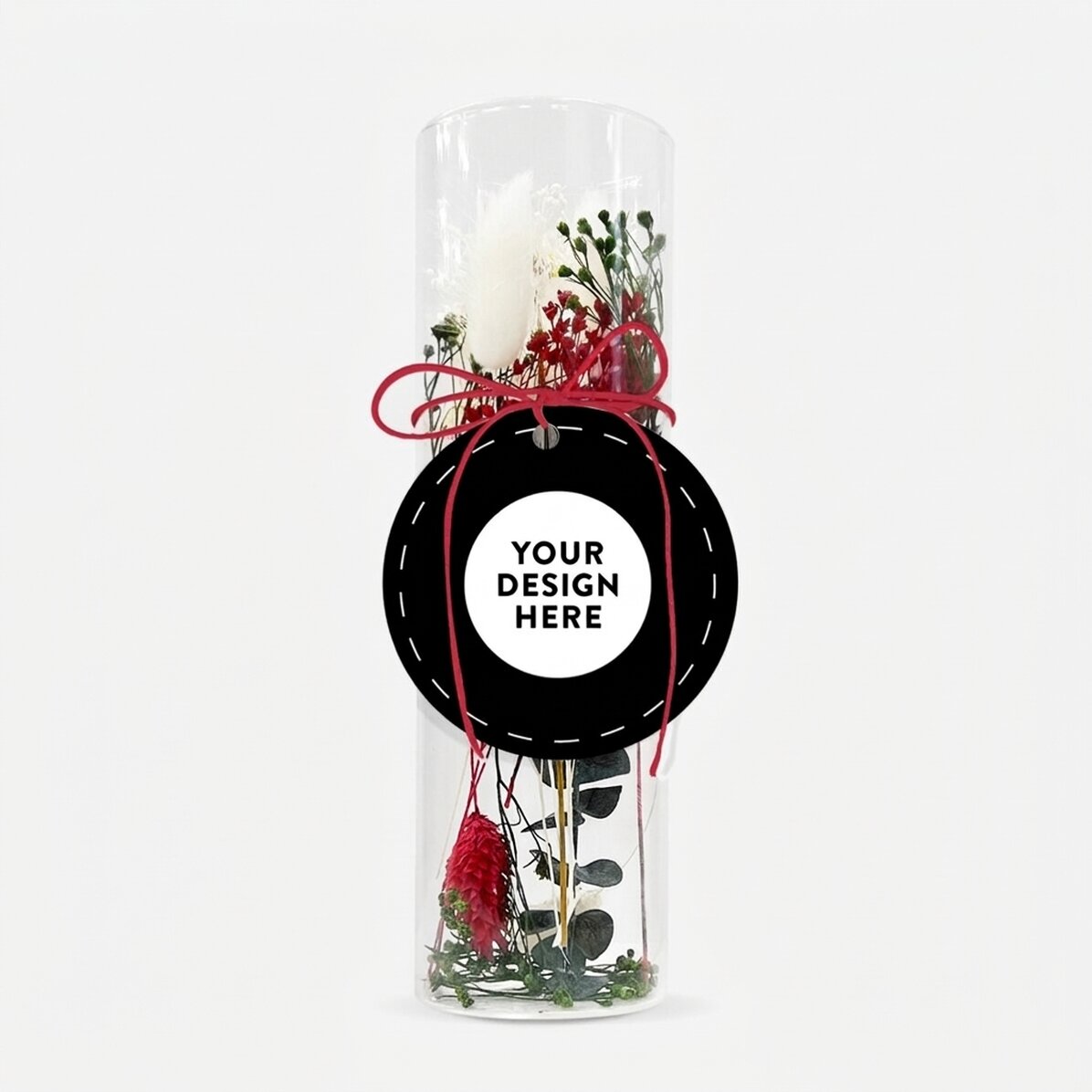 Glasornament mit konservierten Blumen, individuell gestaltet mit deinem Motiv