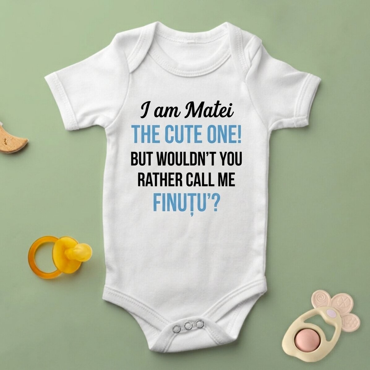 Personalisierter Baby-Body mit Text – Taufanfrage