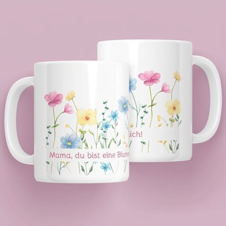 Personalisierte Tasse mit Text – Flowers