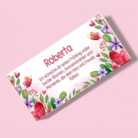 Personalisierte Schokolade mit Botschaft – Spring