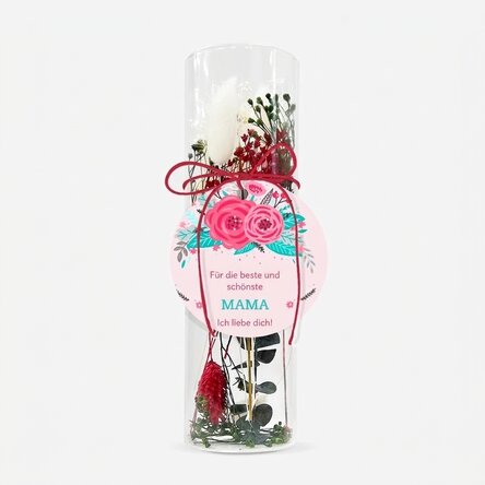 Glasornament mit konservierten Blumen, individuell mit Text gestaltet – Flowers