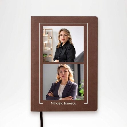 Personalised diary with 2 photos and name