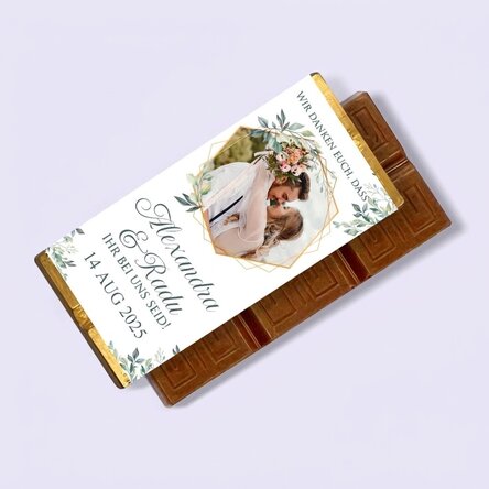 Personalisierte Mini-Schokoladentafel mit Foto und Text – Elegance