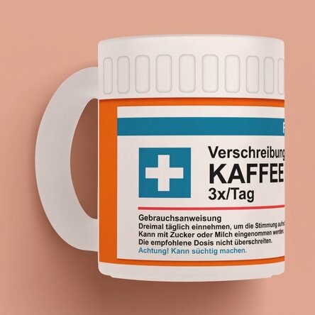 Personalisierter Glasbecher mit individueller Botschaft – Prescriptie