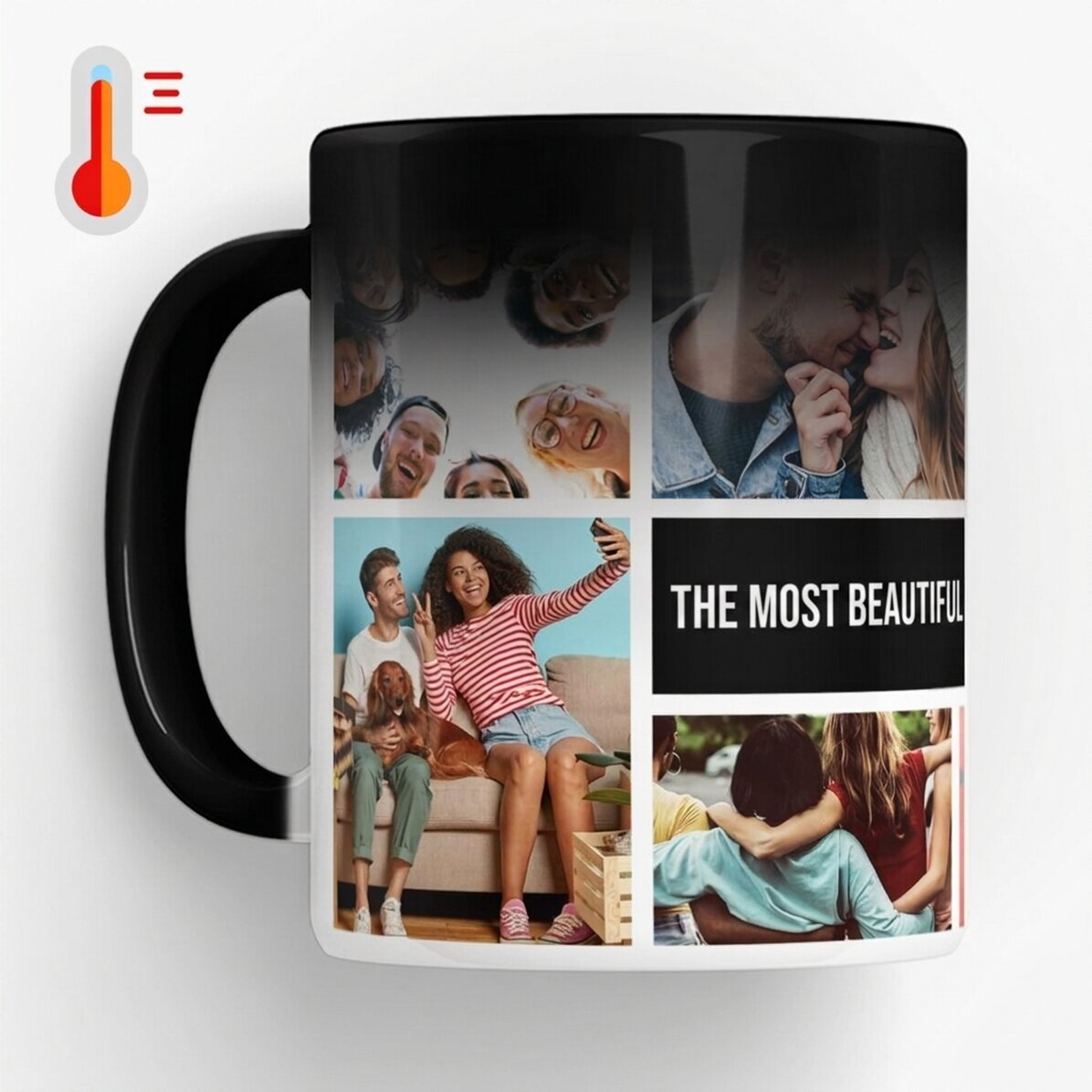 Personalisierte Zaubertasse mit 8 Fotos und Text – Die schönsten Erinnerungen