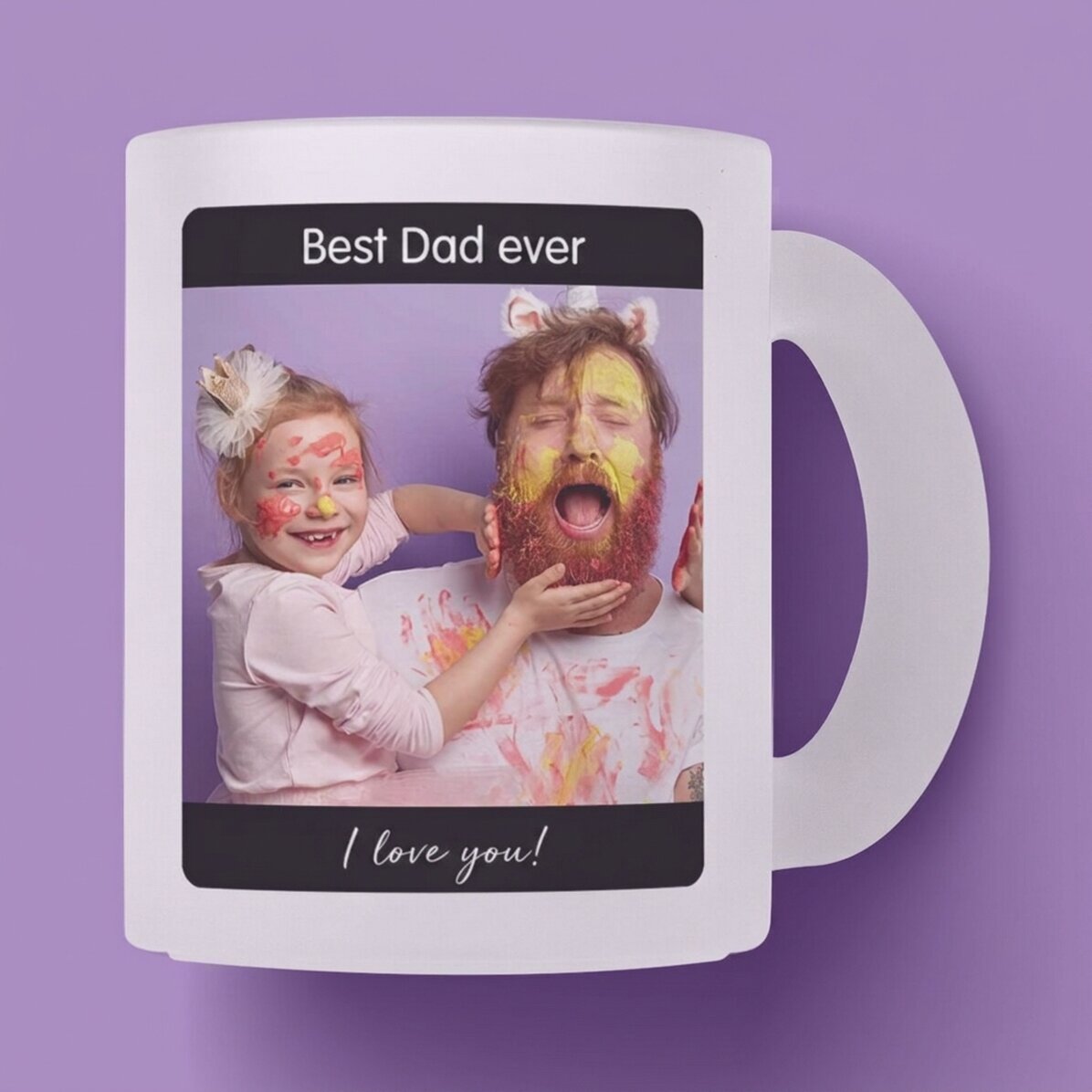 Personalisierter Glasbecher mit Text und Foto – Mein Held
