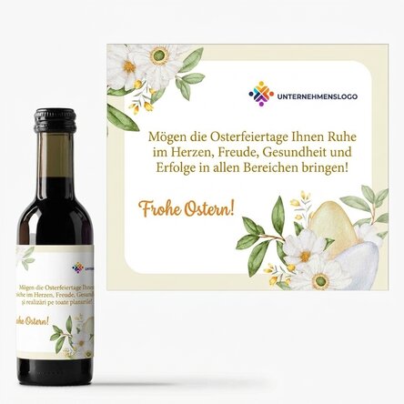 Personalisierte Mini-Weinflasche mit Logo und Botschaft – Ostern