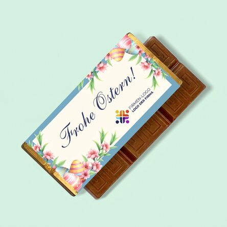 Personalisierte Mini-Schokoladentafel mit Logo und Botschaft – Frohe Ostern