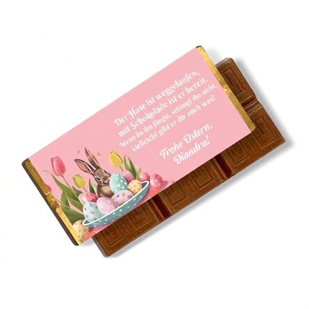 Personalisierte Mini-Schokoladentafel mit Botschaft – Hase