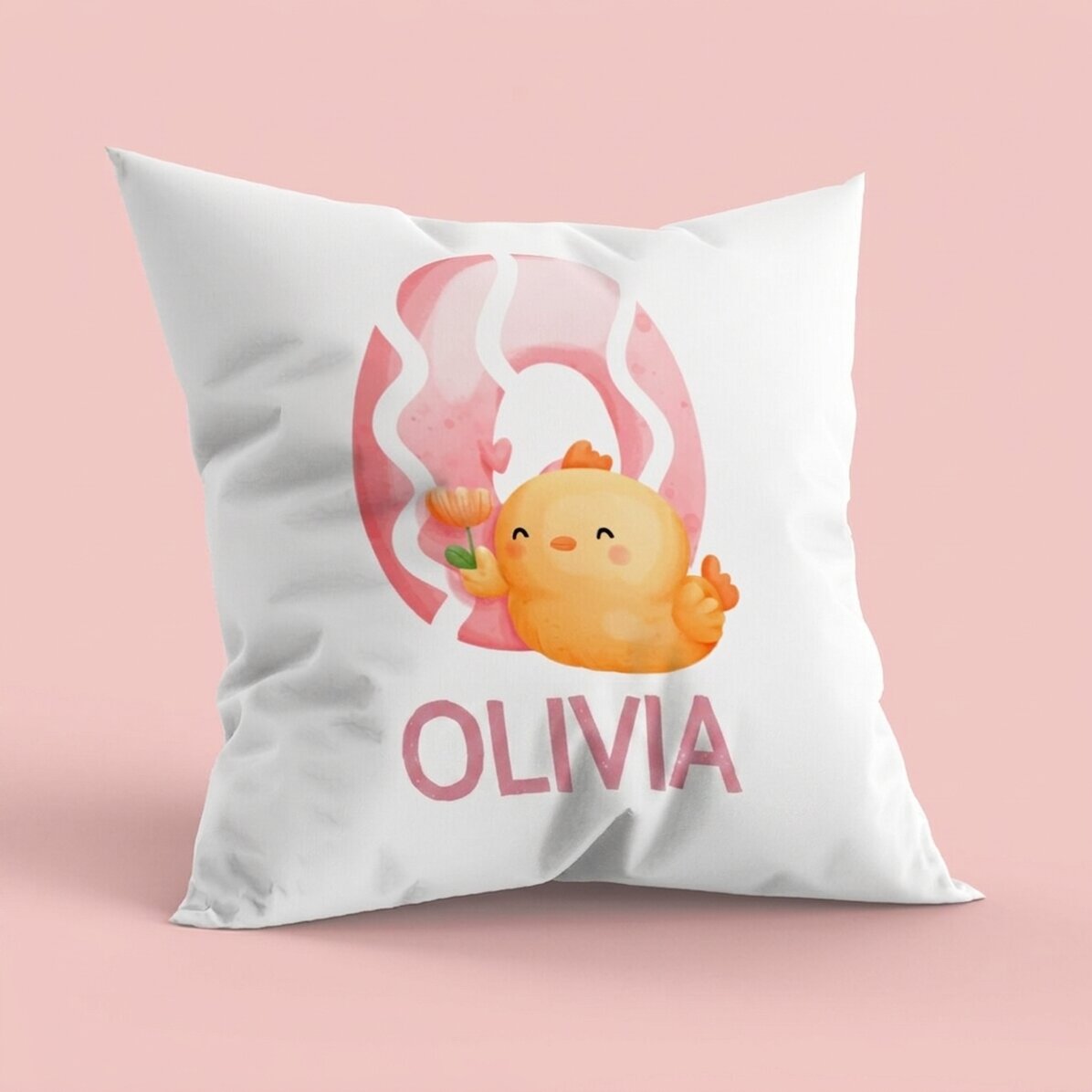 Personalisiertes Kissen mit Namen und Initiale – Cute