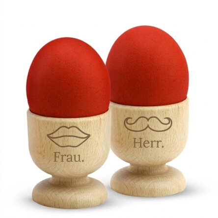 Individuell gestalteter Eierhalter für Paare – Mr & Mrs