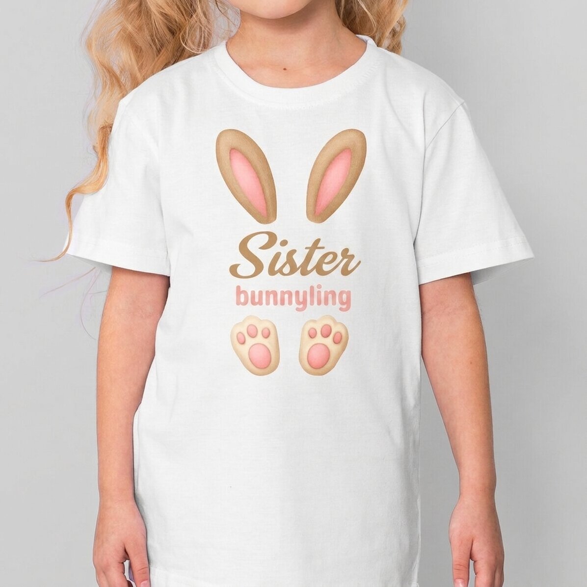 Personalisiertes Baumwoll-T-Shirt für Kinder mit Aufdruck – Bunny Ears