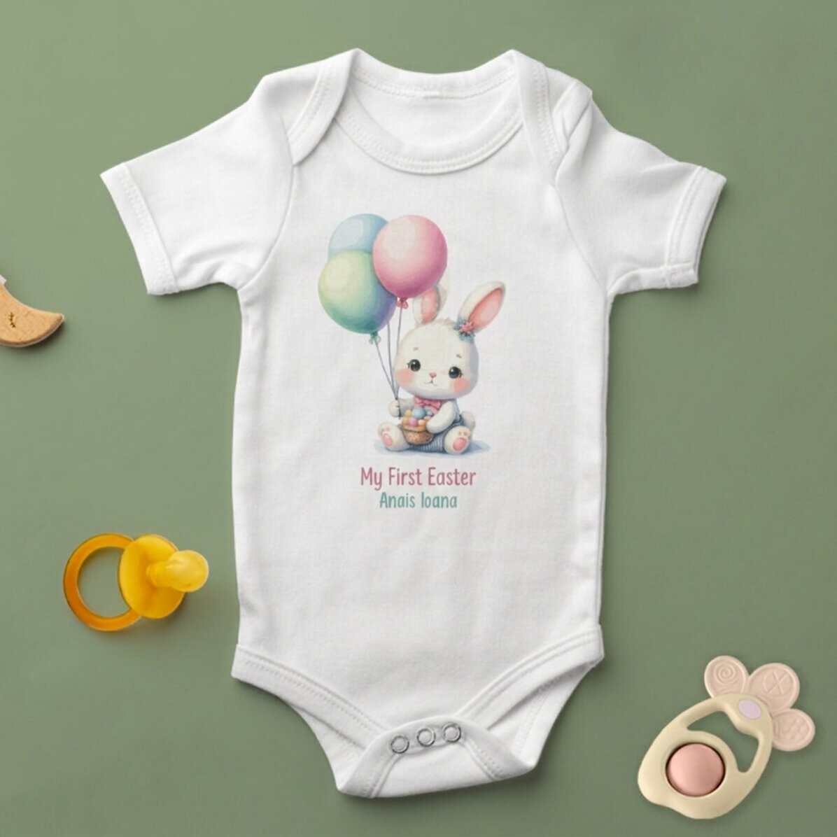 Personalisierter Baby-Body mit Aufdruck – Mein erstes Osterfest