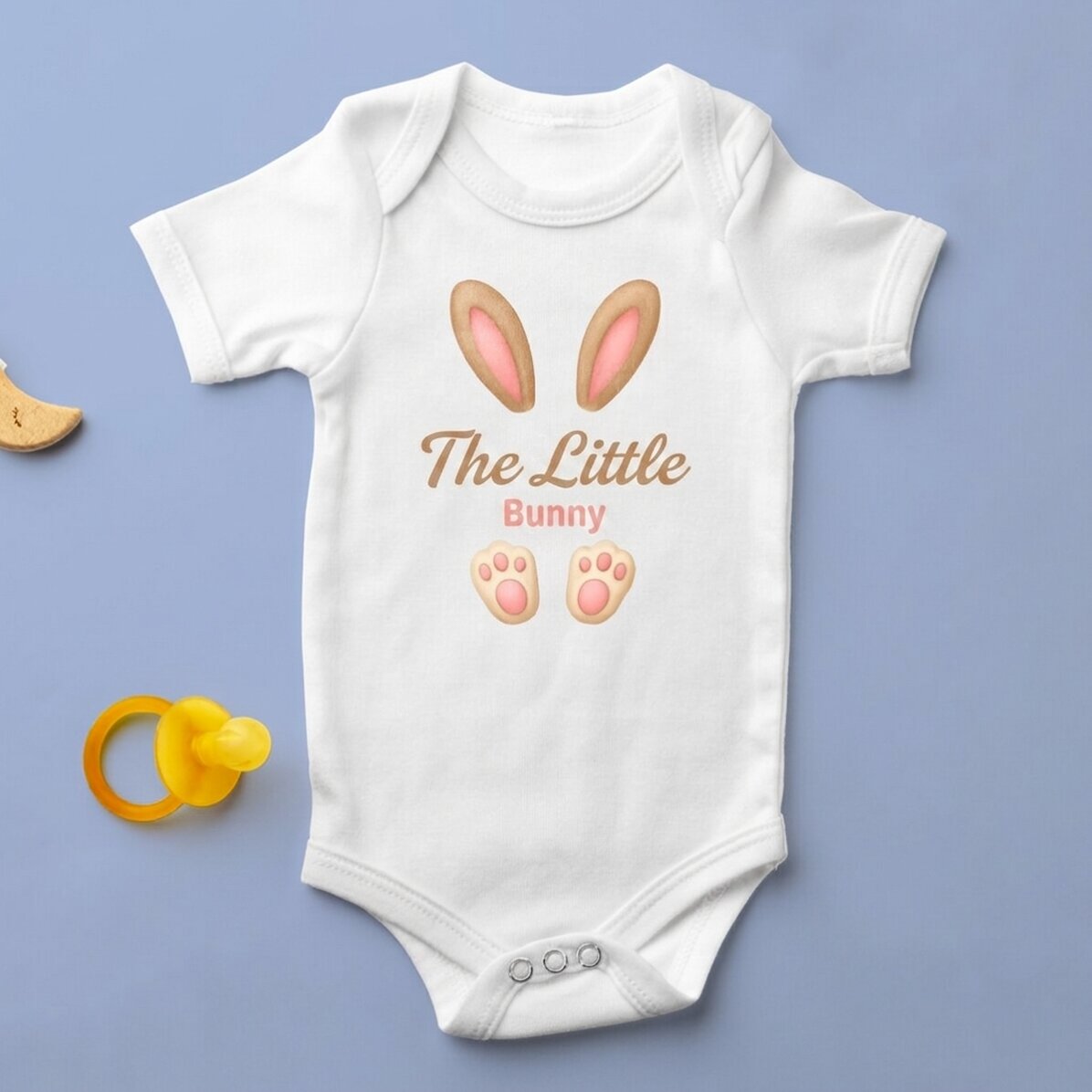 Personalisierter Baby-Body mit Aufdruck – Hasenohren