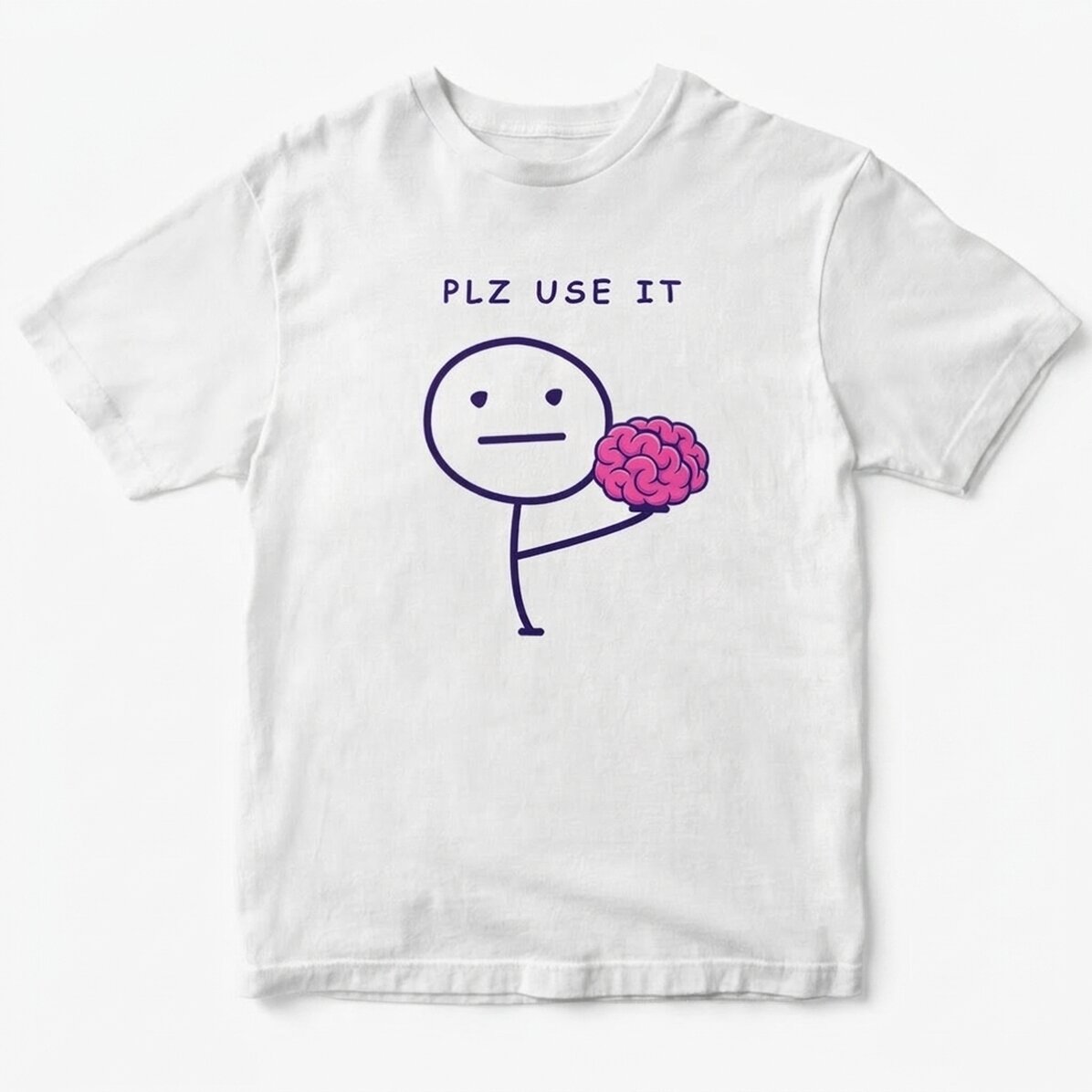 Personalisiertes Baumwoll-T-Shirt mit Aufdruck – Brain