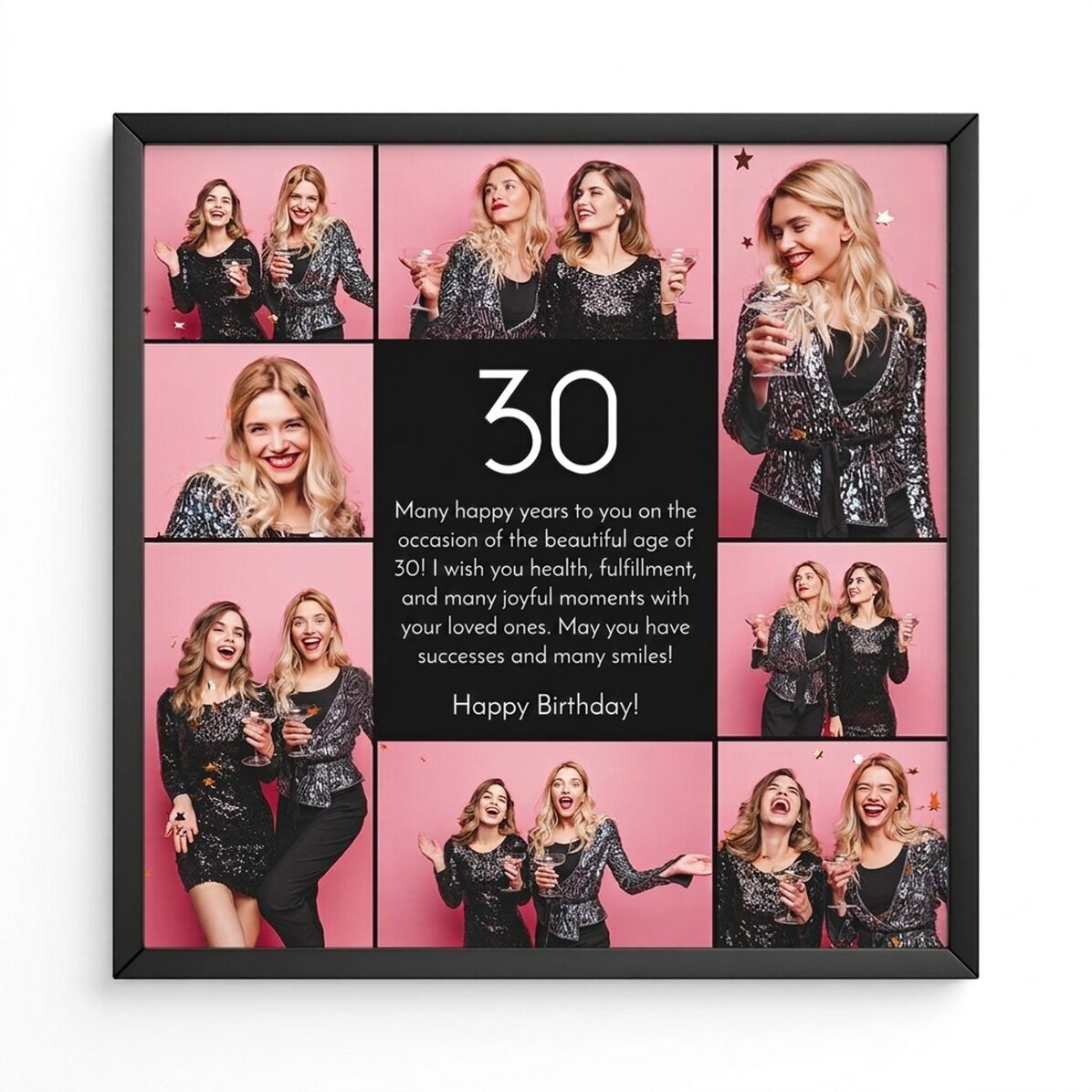 Individuell gestaltetes Bild mit 8 Fotos und Text – Alles Gute zum Geburtstag