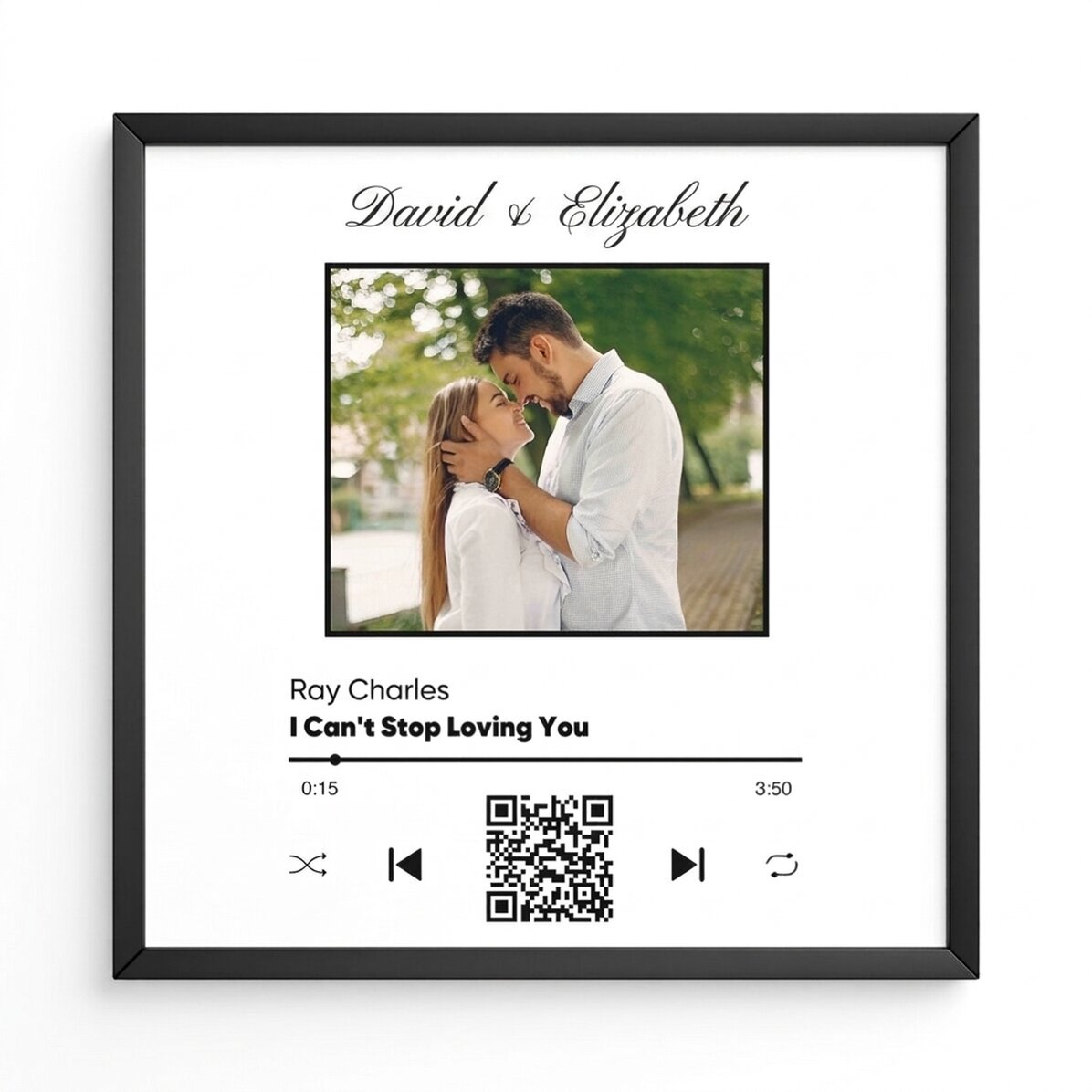 Individuell gestaltetes Bild mit Foto, QR-Code und Text – Unser Lied